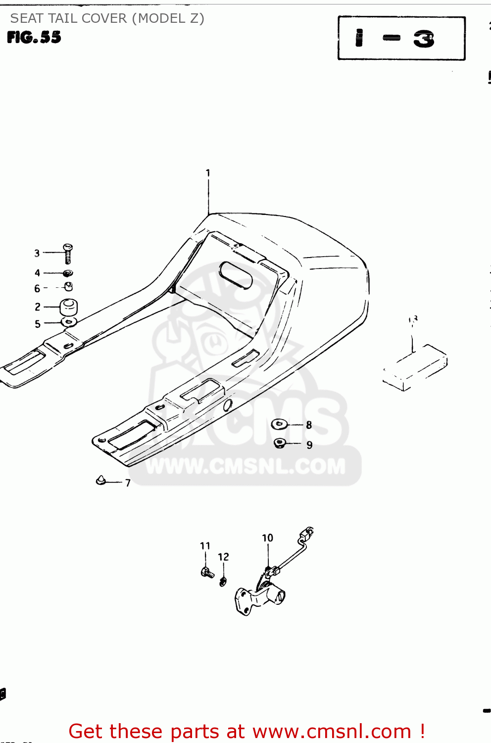 SEAT TAIL COVER (MODEL Z) GSX250ES 1982 (Z) GENERAL EXPORT (E01)