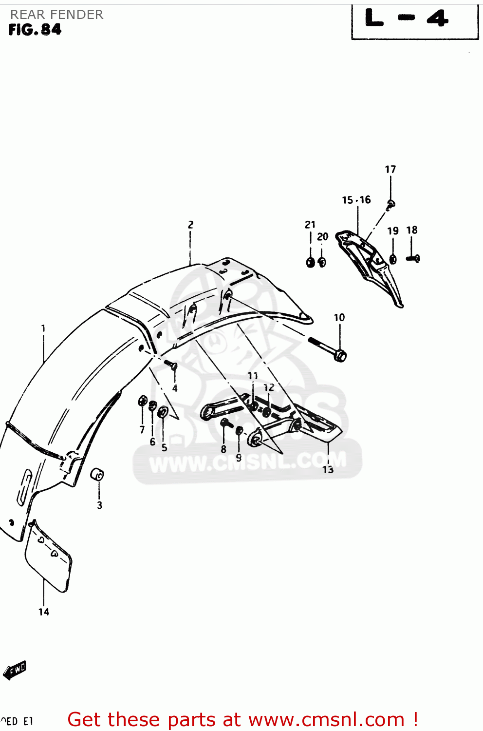 REAR FENDER GSX250ES 1982 (Z) GENERAL EXPORT (E01)
