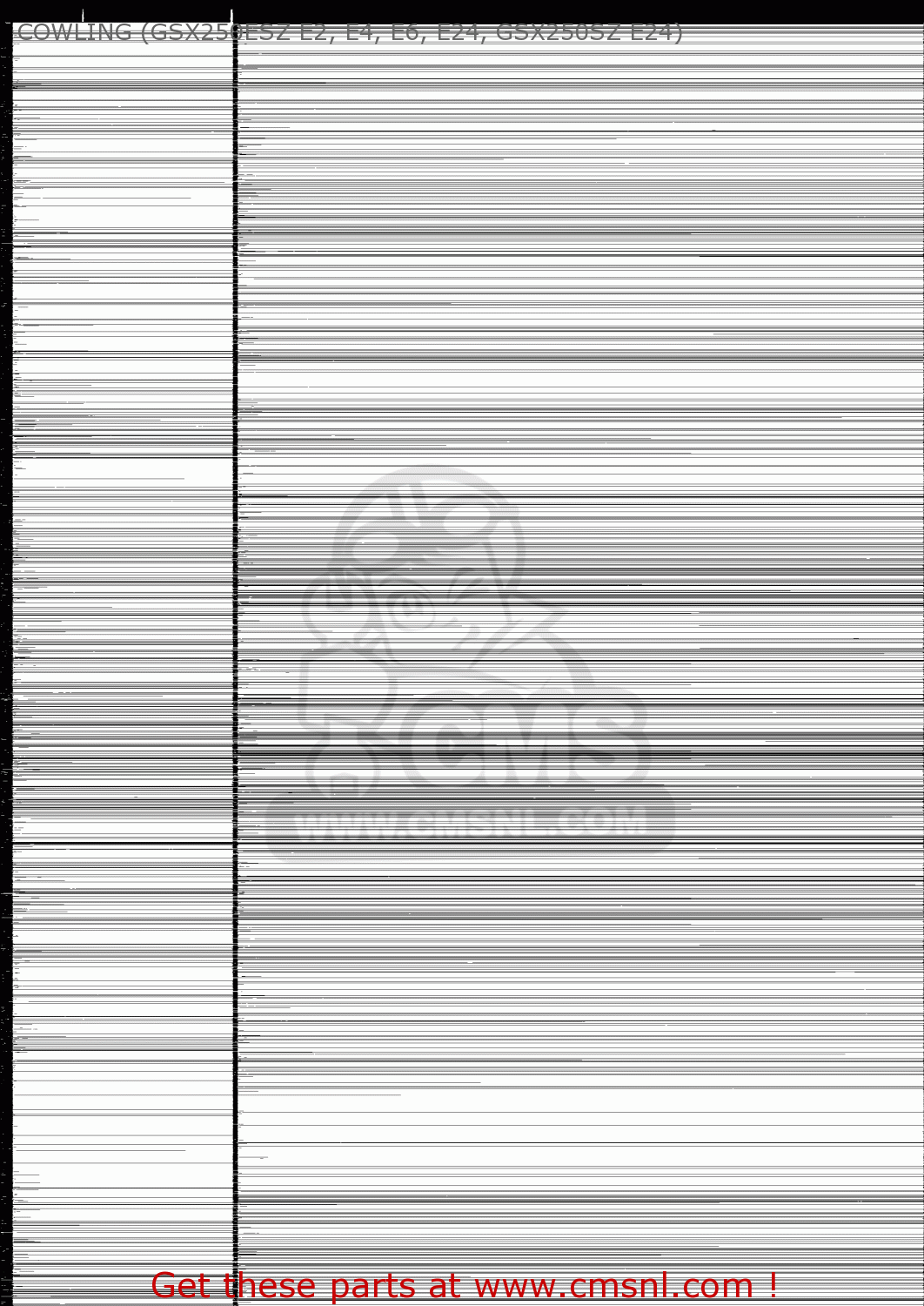 COWLING (GSX250ESZ E2, E4, E6, E24, GSX250SZ E24) GSX250ES 1982 (Z) GENERAL EXPORT (E01)