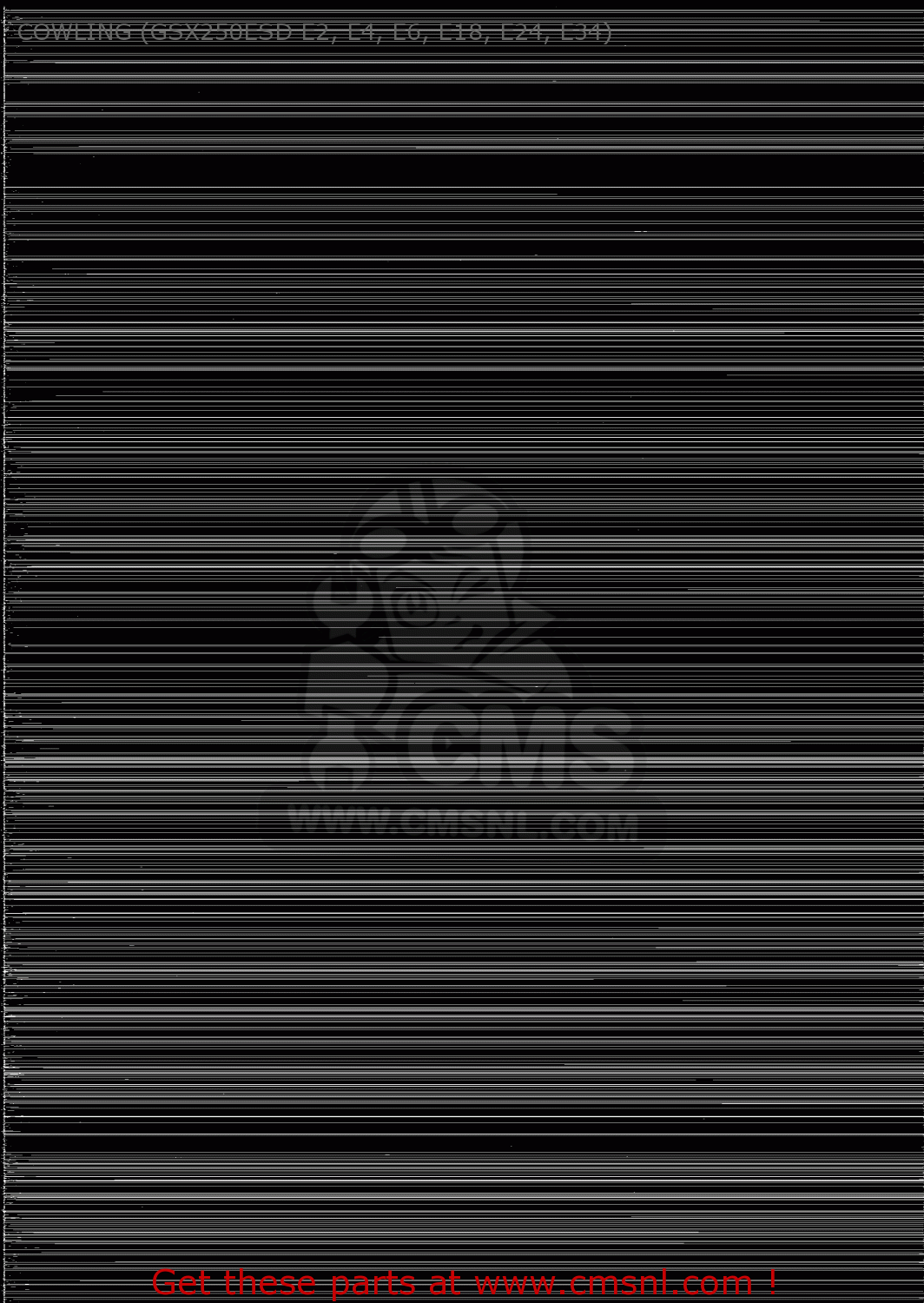 COWLING (GSX250ESD E2, E4, E6, E18, E24, E34) GSX250ES 1982 (Z) GENERAL EXPORT (E01)