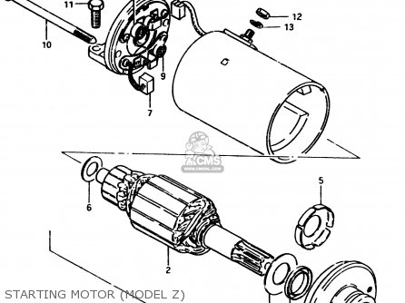 STARTING MOTOR (MODEL Z) - GSX250ES 1982 (Z) GENERAL EXPORT (E01)