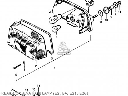 REAR COMBINATION LAMP (E2, E4, E21, E26) - GSX250ES 1982 (Z) GENERAL EXPORT (E01)