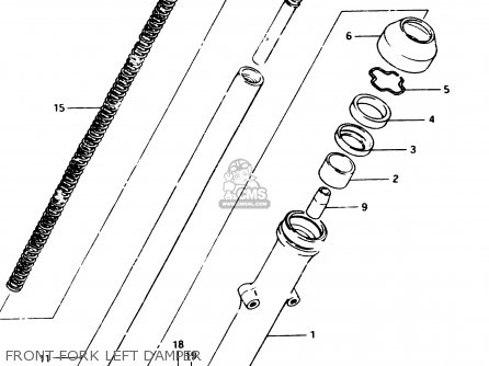 FRONT FORK LEFT DAMPER - GSX250ES 1982 (Z) GENERAL EXPORT (E01)