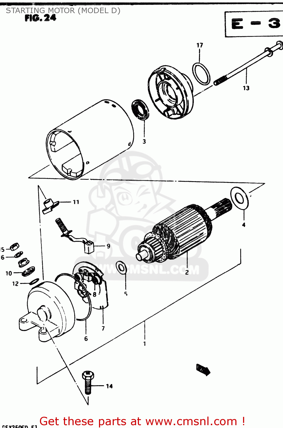 STARTING MOTOR (MODEL D) GSX250ES 1983 (D) GENERAL EXPORT (E01)