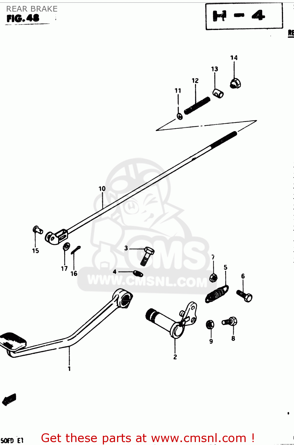 REAR BRAKE GSX250ES 1983 (D) GENERAL EXPORT (E01)
