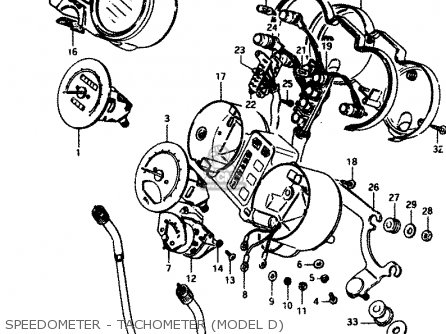 SPEEDOMETER - TACHOMETER (MODEL D) - GSX250ES 1983 (D) GENERAL EXPORT (E01)