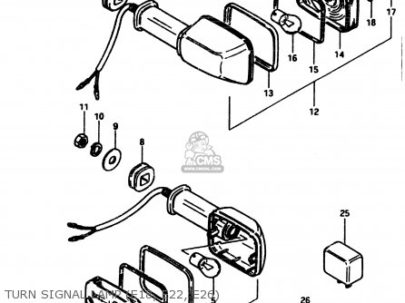 TURN SIGNAL LAMP (E18, E22, E26) - GSX250ES 1983 (D) GENERAL EXPORT (E01)