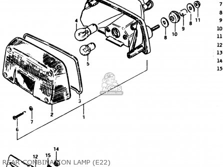 REAR COMBINATION LAMP (E22) - GSX250ES 1983 (D) GENERAL EXPORT (E01)