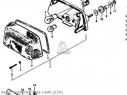 REAR COMBINATION LAMP (E34) - GSX250ES 1983 (D) GENERAL EXPORT (E01)