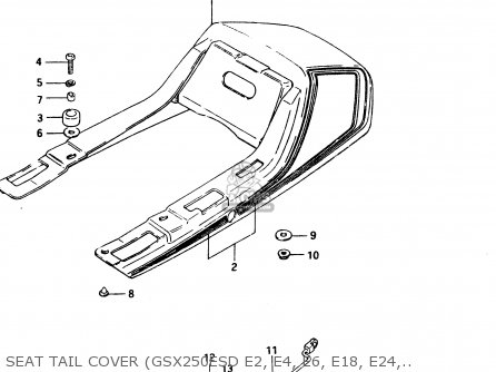 SEAT TAIL COVER (GSX250ESD E2, E4, E6, E18, E24, E34) - GSX250ES 1983 (D) GENERAL EXPORT (E01)