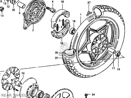REAR WHEEL (MODEL Z) - GSX250ES 1983 (D) GENERAL EXPORT (E01)