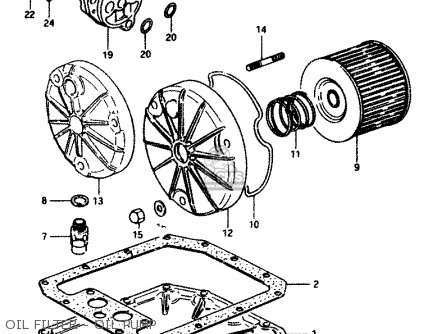 OIL FILTER - OIL PUMP - GSX250ES 1983 (D) GENERAL EXPORT (E01)