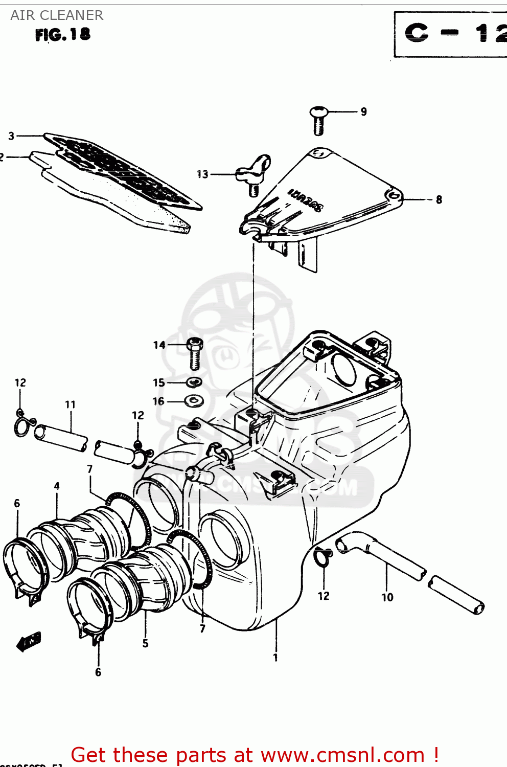 AIR CLEANER GSX250S 1982 (Z) GENERAL EXPORT (E01)