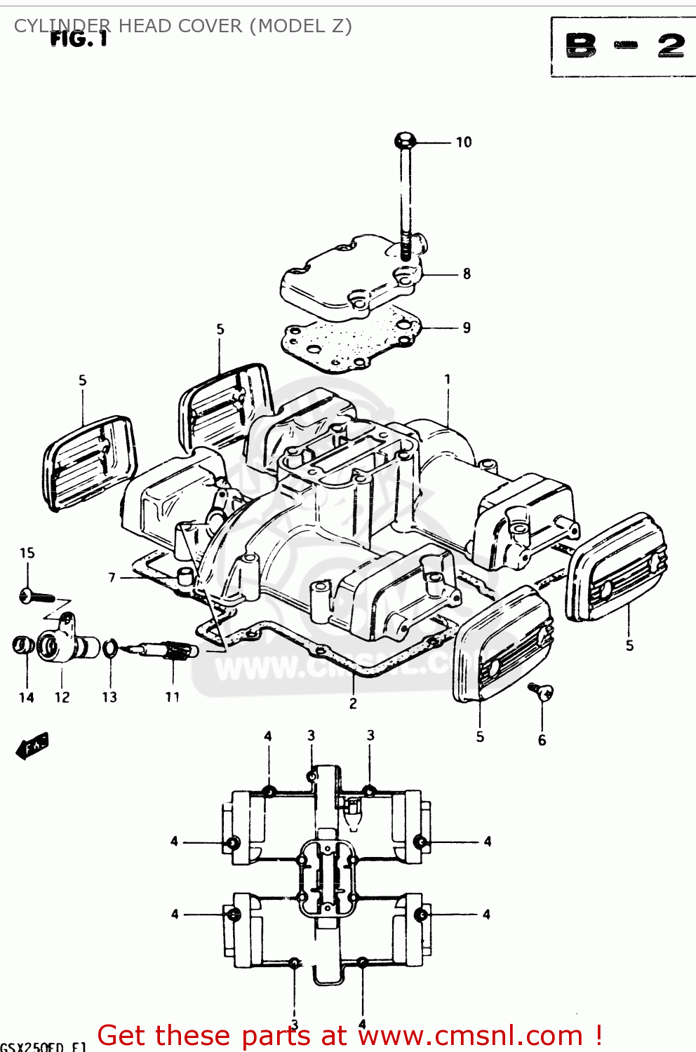 CYLINDER HEAD COVER (MODEL Z) GSX250S 1982 (Z) GENERAL EXPORT (E01)