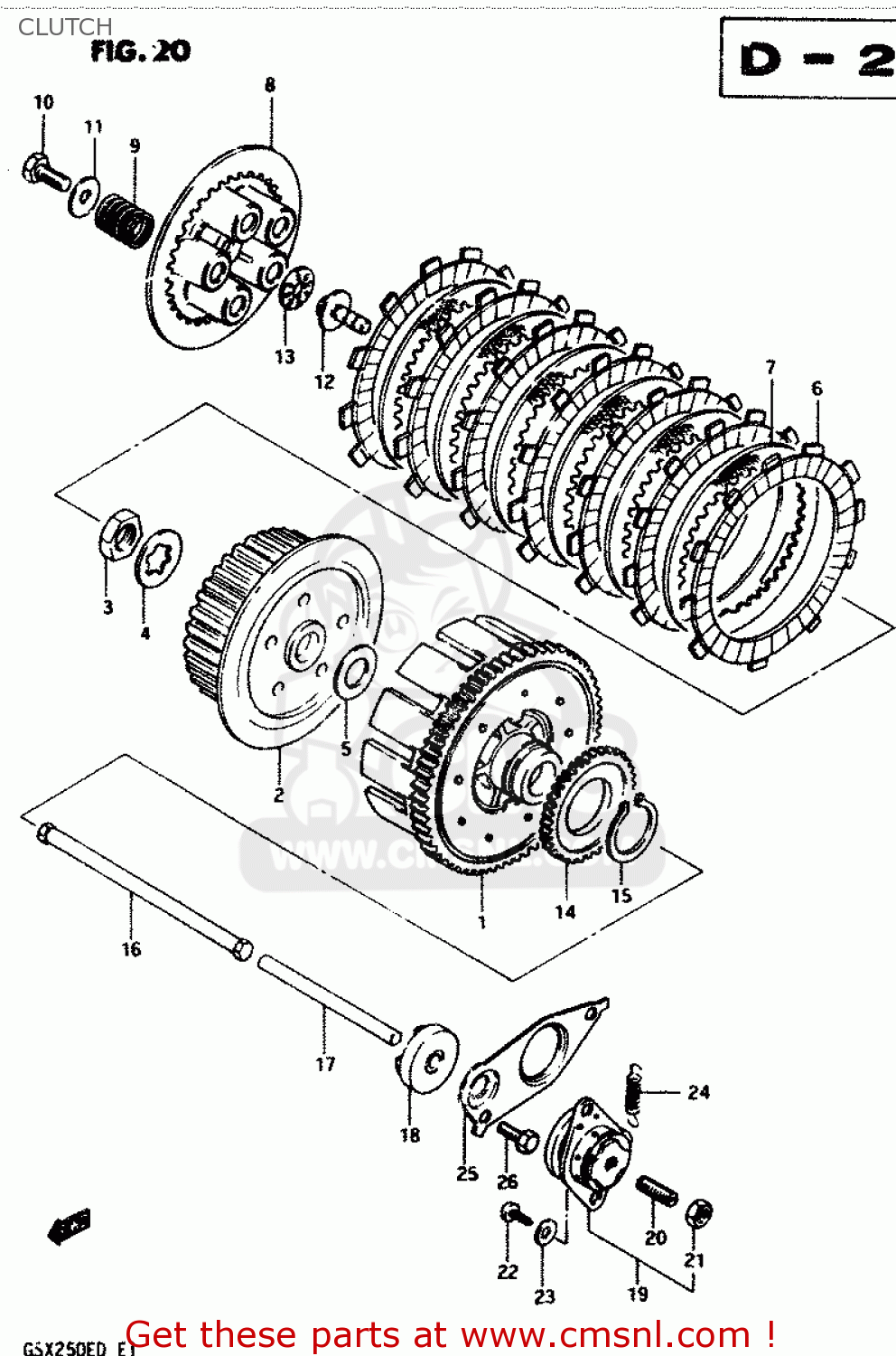 CLUTCH GSX250S 1982 (Z) GENERAL EXPORT (E01)