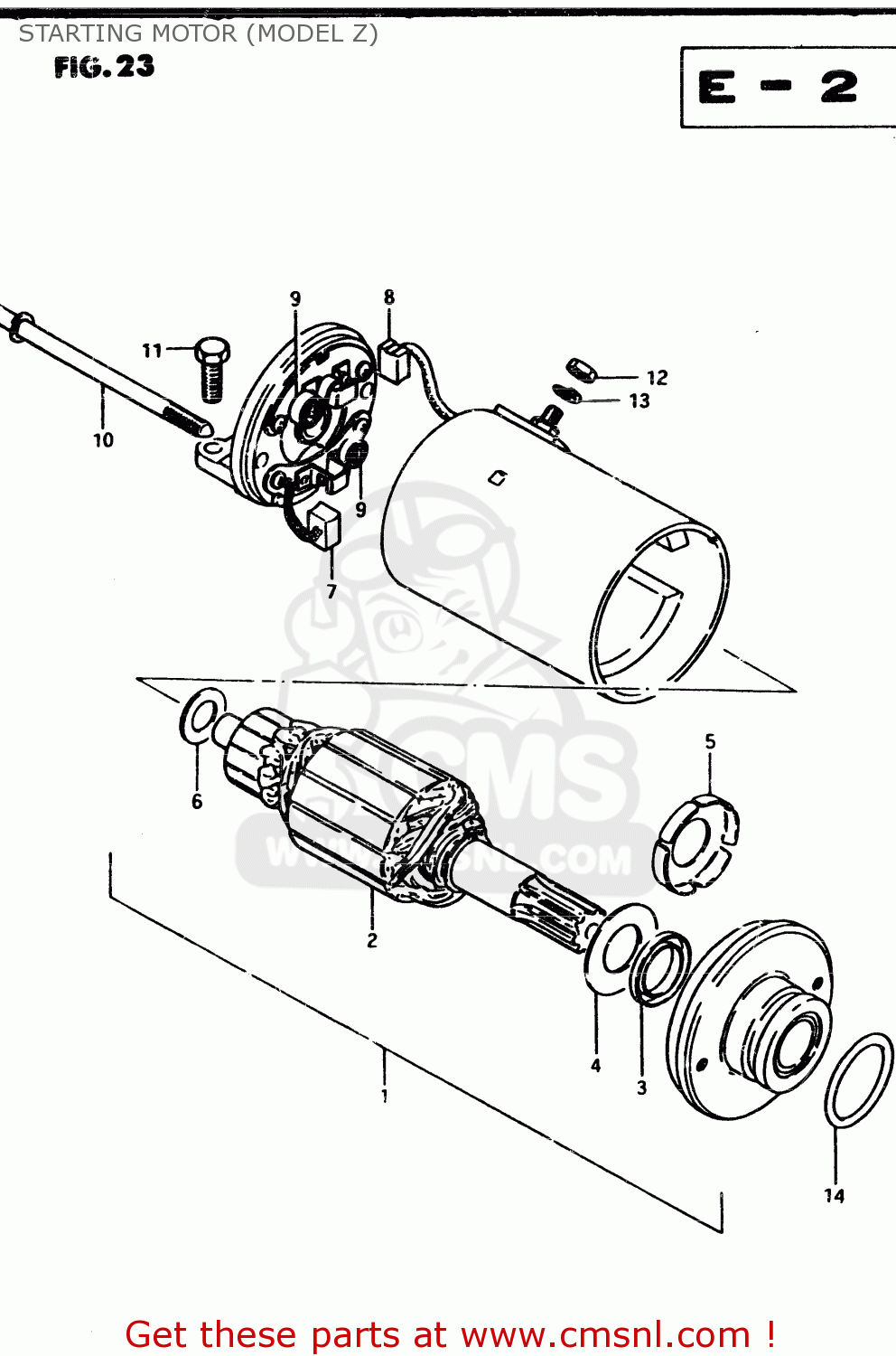 STARTING MOTOR (MODEL Z) GSX250S 1982 (Z) GENERAL EXPORT (E01)