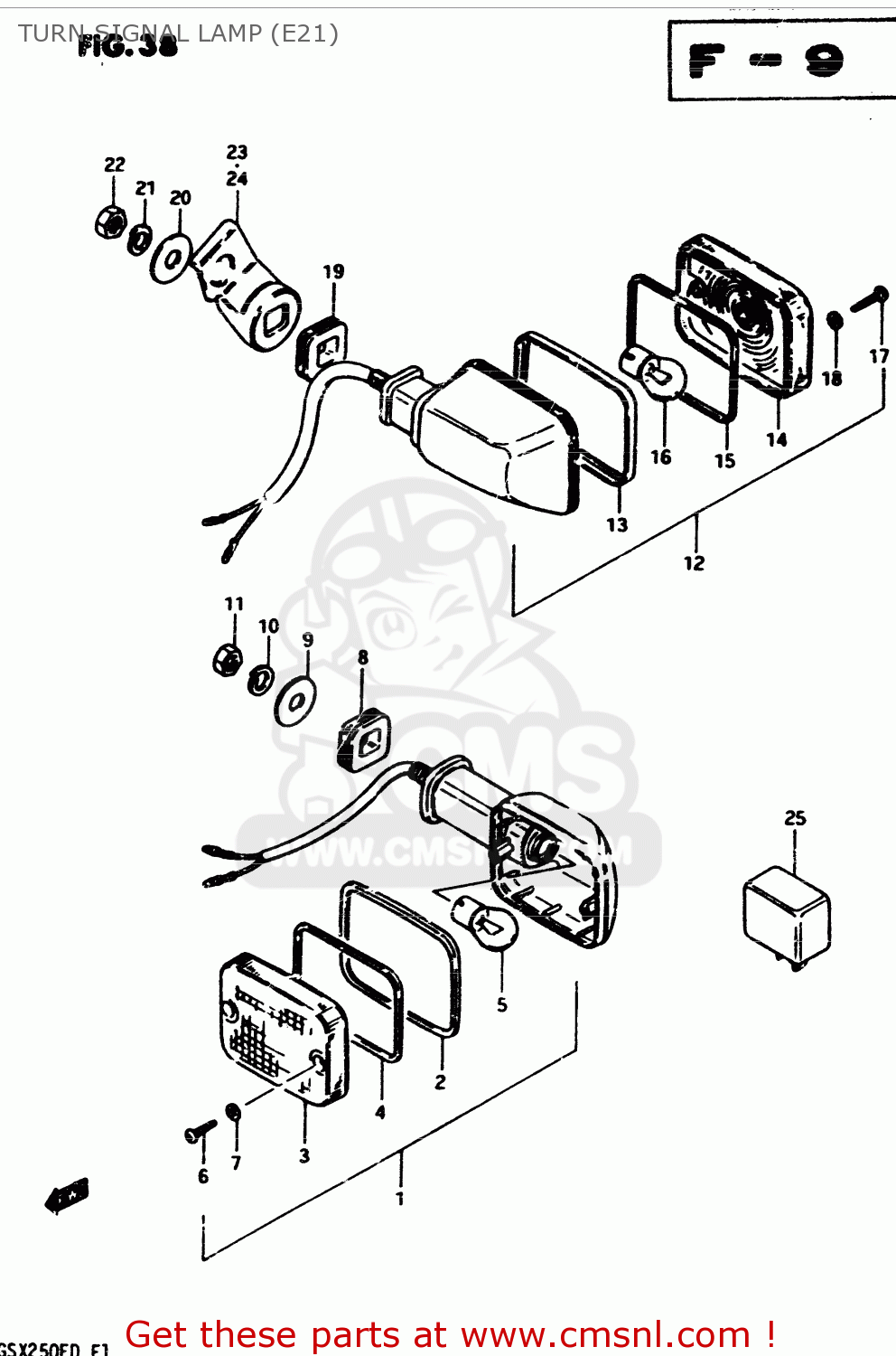 TURN SIGNAL LAMP (E21) GSX250S 1982 (Z) GENERAL EXPORT (E01)