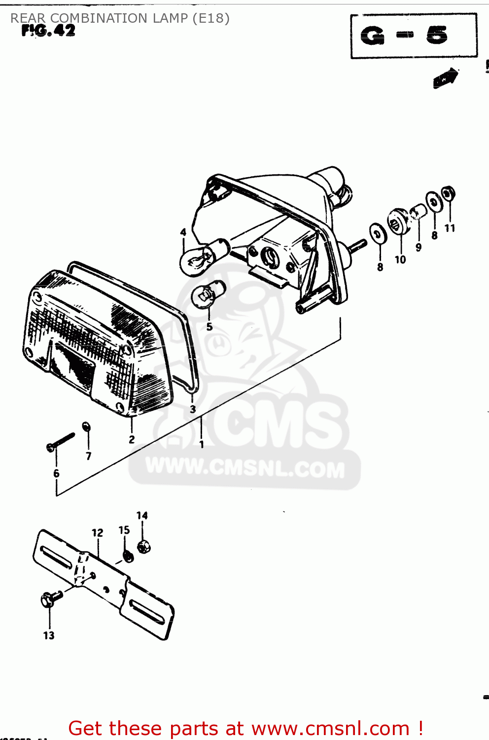 REAR COMBINATION LAMP (E18) GSX250S 1982 (Z) GENERAL EXPORT (E01)