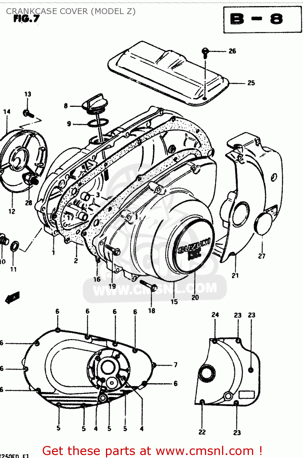 CRANKCASE COVER (MODEL Z) GSX250S 1982 (Z) GENERAL EXPORT (E01)