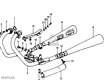 MUFFLER - GSX250S 1982 (Z) GENERAL EXPORT (E01)