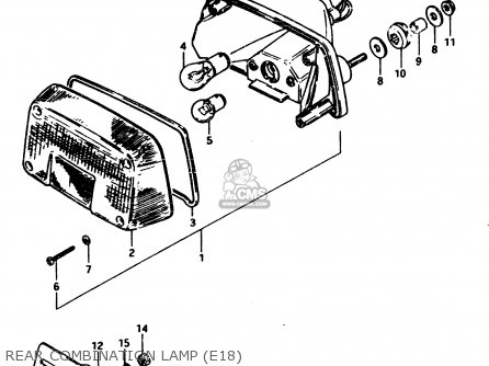 REAR COMBINATION LAMP (E18) - GSX250S 1982 (Z) GENERAL EXPORT (E01)