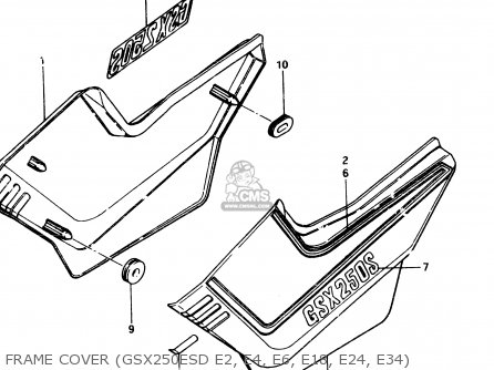 FRAME COVER (GSX250ESD E2, E4, E6, E18, E24, E34) - GSX250S 1982 (Z) GENERAL EXPORT (E01)