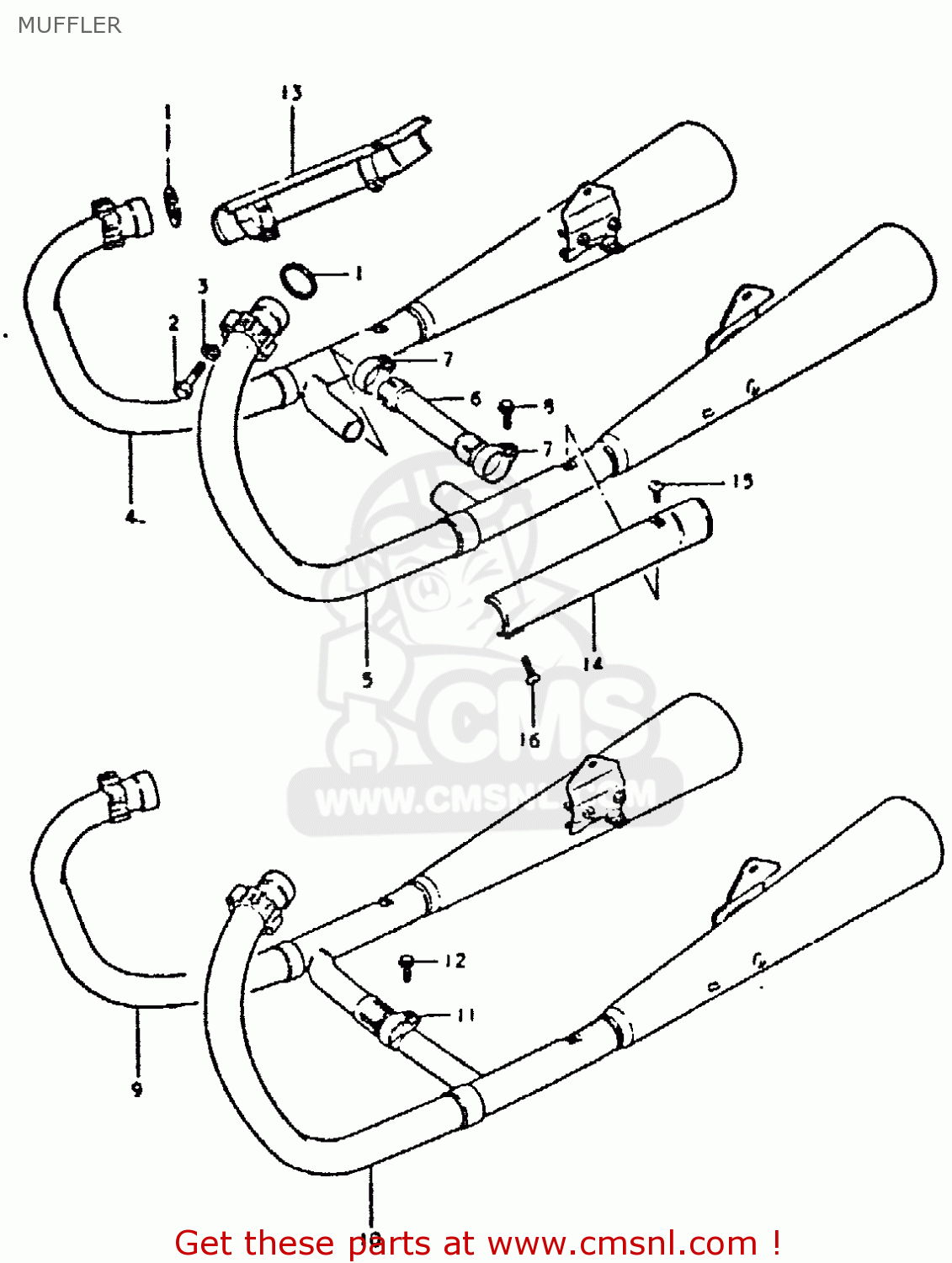 MUFFLER GSX400E 1980 (T) (E02 E04 E22 E24)