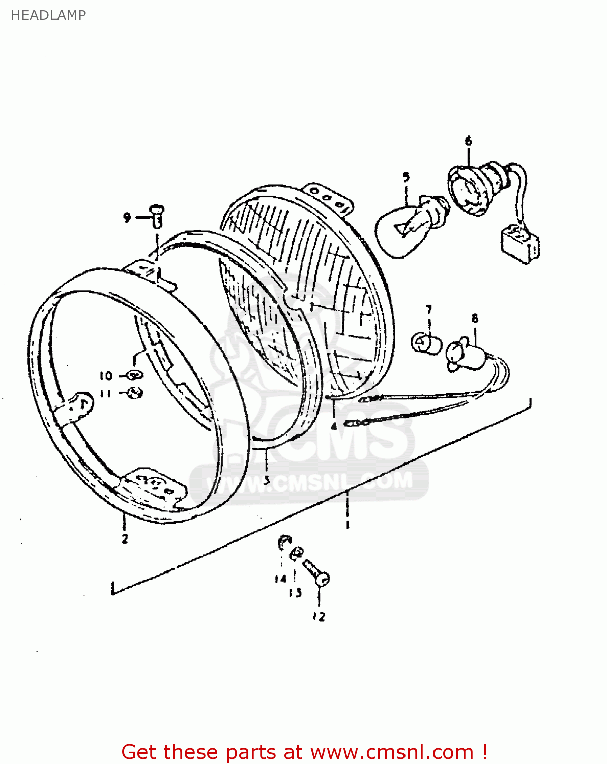 HEADLAMP GSX400E 1980 (T) (E02 E04 E22 E24)
