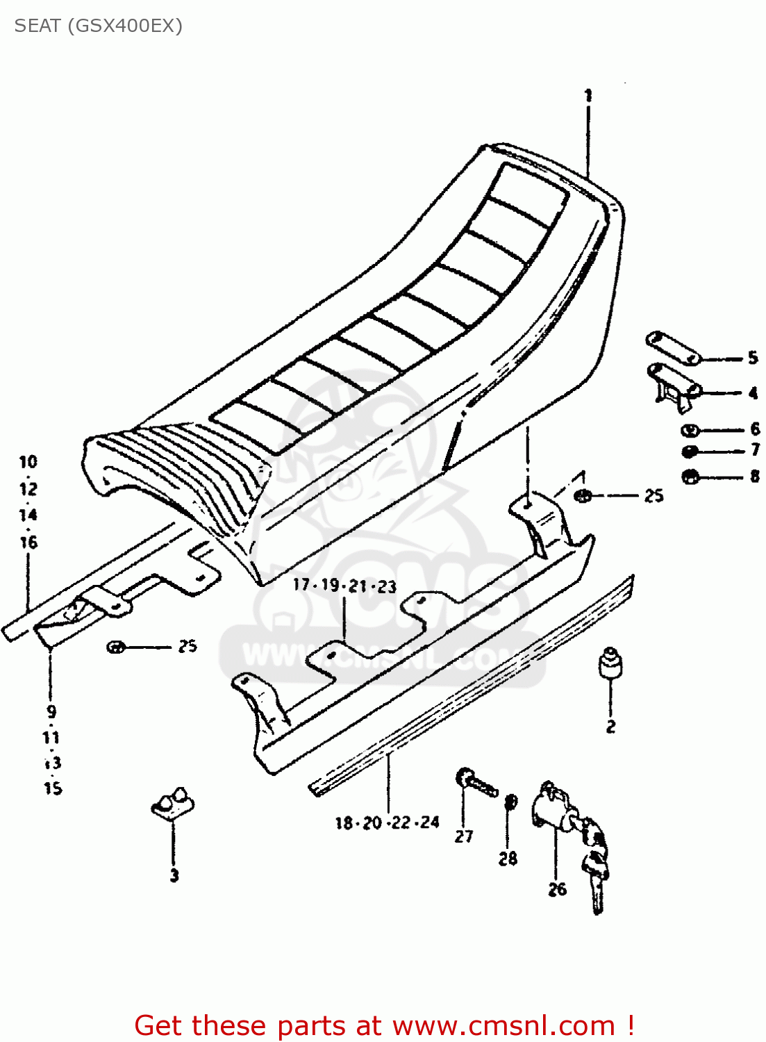 SEAT (GSX400EX) GSX400E 1980 (T) (E02 E04 E22 E24)