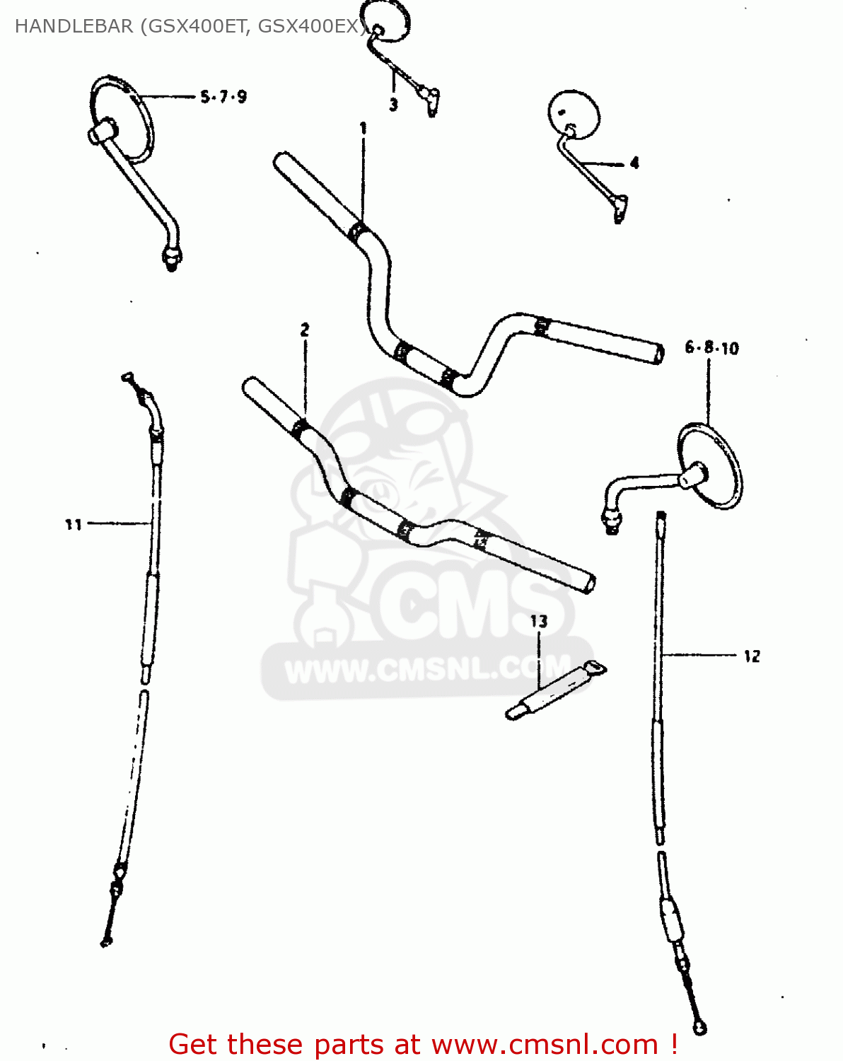 HANDLEBAR (GSX400ET, GSX400EX) GSX400E 1980 (T) (E02 E04 E22 E24)