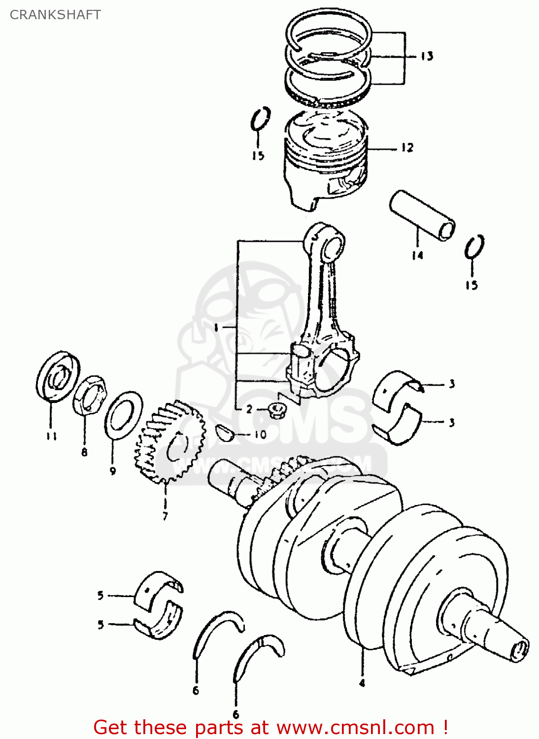 CRANKSHAFT GSX400E 1980 (T) (E02 E04 E22 E24)