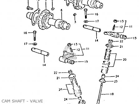 CAM SHAFT - VALVE - GSX400E 1980 (T) (E02 E04 E22 E24)