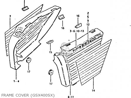 FRAME COVER (GSX400SX) - GSX400E 1980 (T) (E02 E04 E22 E24)