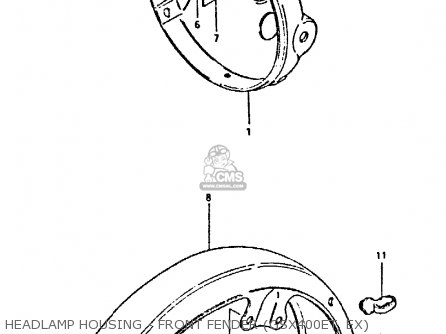 HEADLAMP HOUSING - FRONT FENDER (GSX400ET, EX) - GSX400E 1980 (T) (E02 E04 E22 E24)