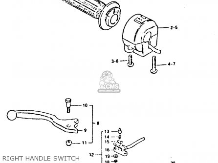 RIGHT HANDLE SWITCH - GSX400E 1980 (T) (E02 E04 E22 E24)