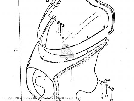 COWLING (GSX400ST / GSX400SX E22) - GSX400E 1980 (T) (E02 E04 E22 E24)