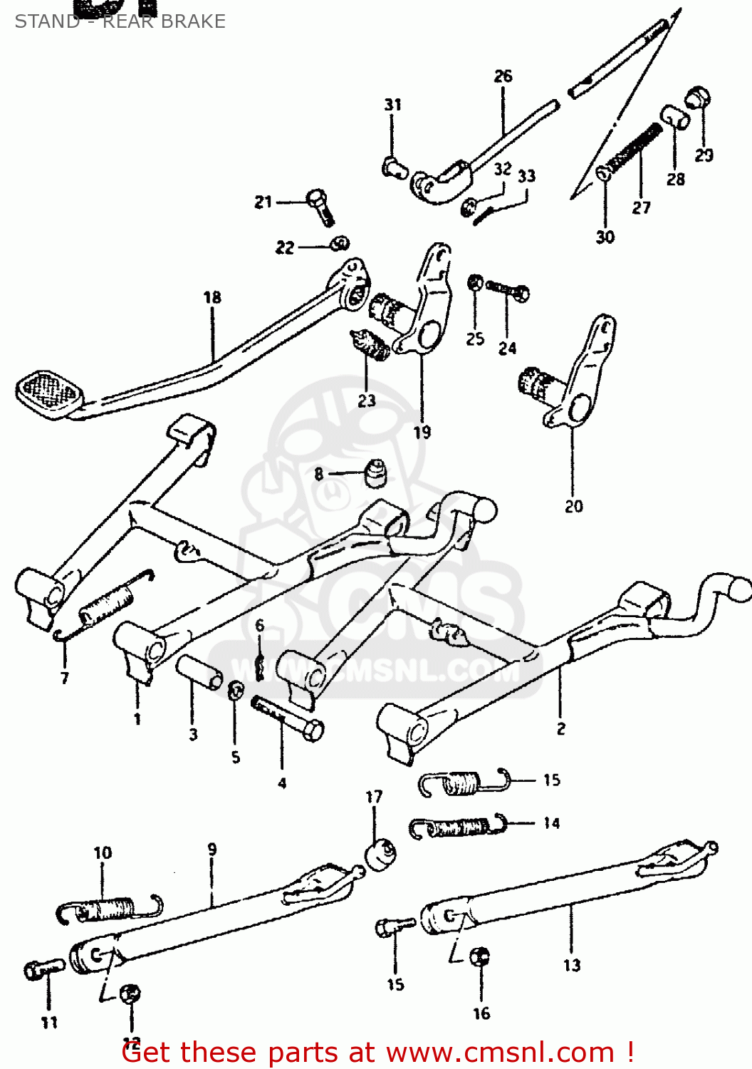 STAND - REAR BRAKE GSX400E 1981 (X) (E02 E04 E16 E22 E24 E26)