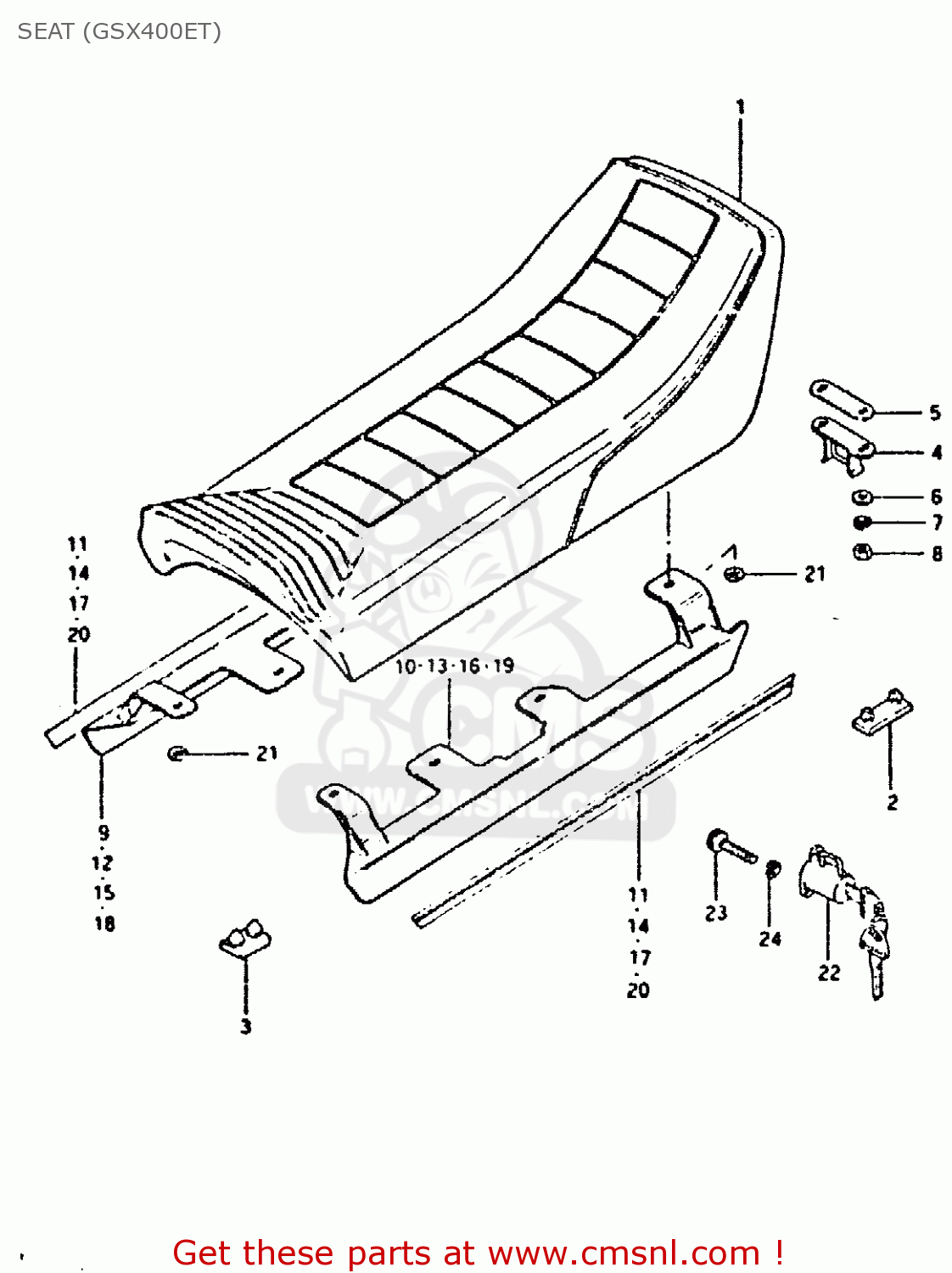 SEAT (GSX400ET) GSX400E 1981 (X) (E02 E04 E16 E22 E24 E26)