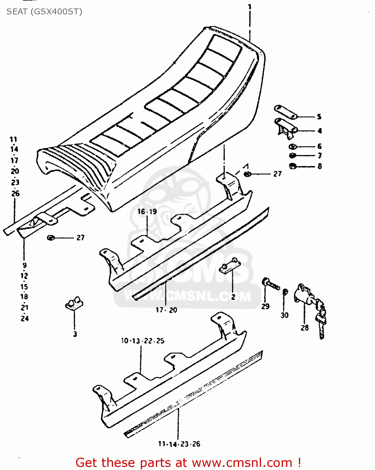 SEAT (GSX400ST) GSX400E 1981 (X) (E02 E04 E16 E22 E24 E26)