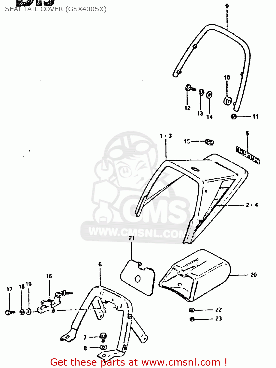 SEAT TAIL COVER (GSX400SX) GSX400E 1981 (X) (E02 E04 E16 E22 E24 E26)