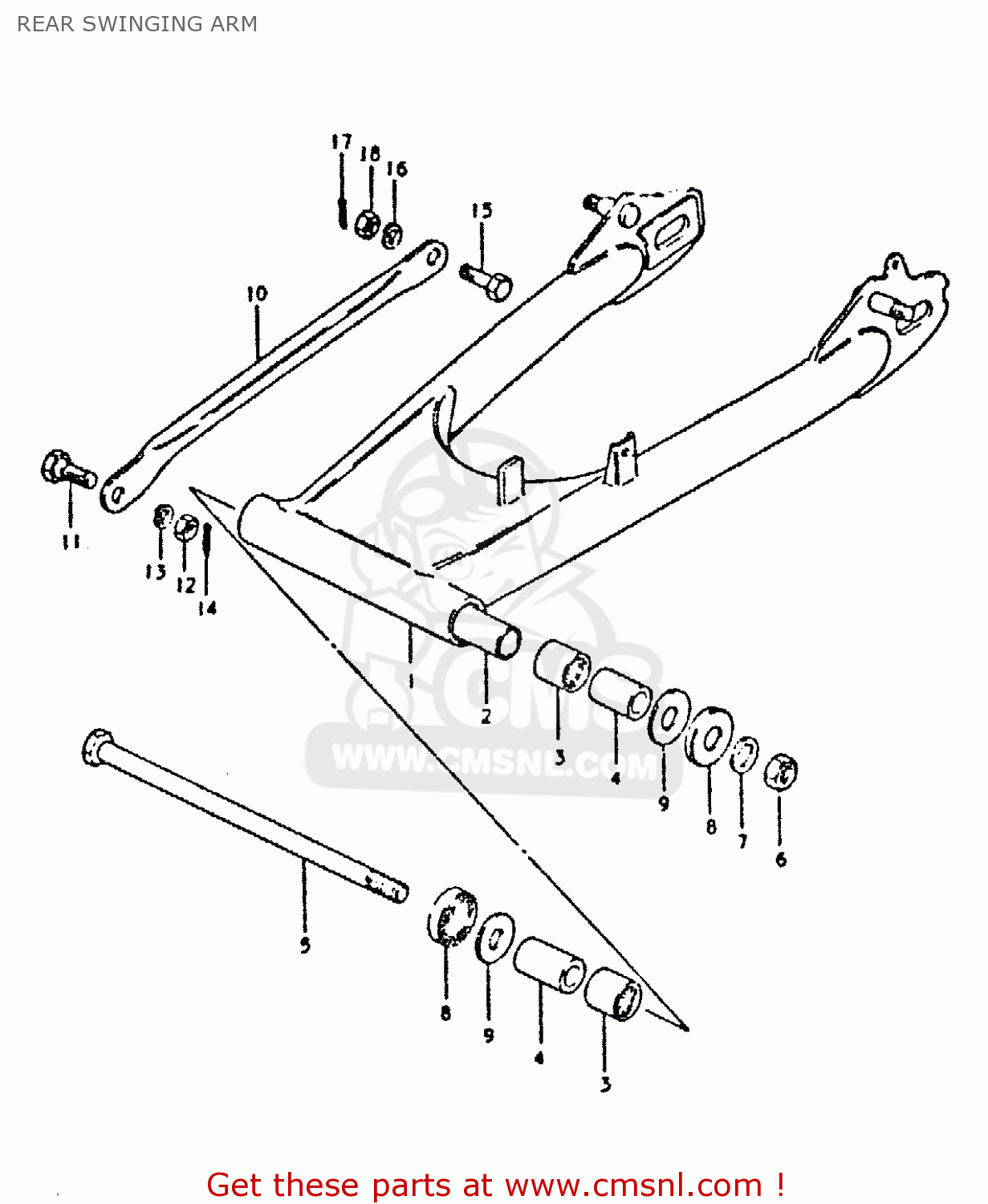 REAR SWINGING ARM GSX400E 1981 (X) (E02 E04 E16 E22 E24 E26)
