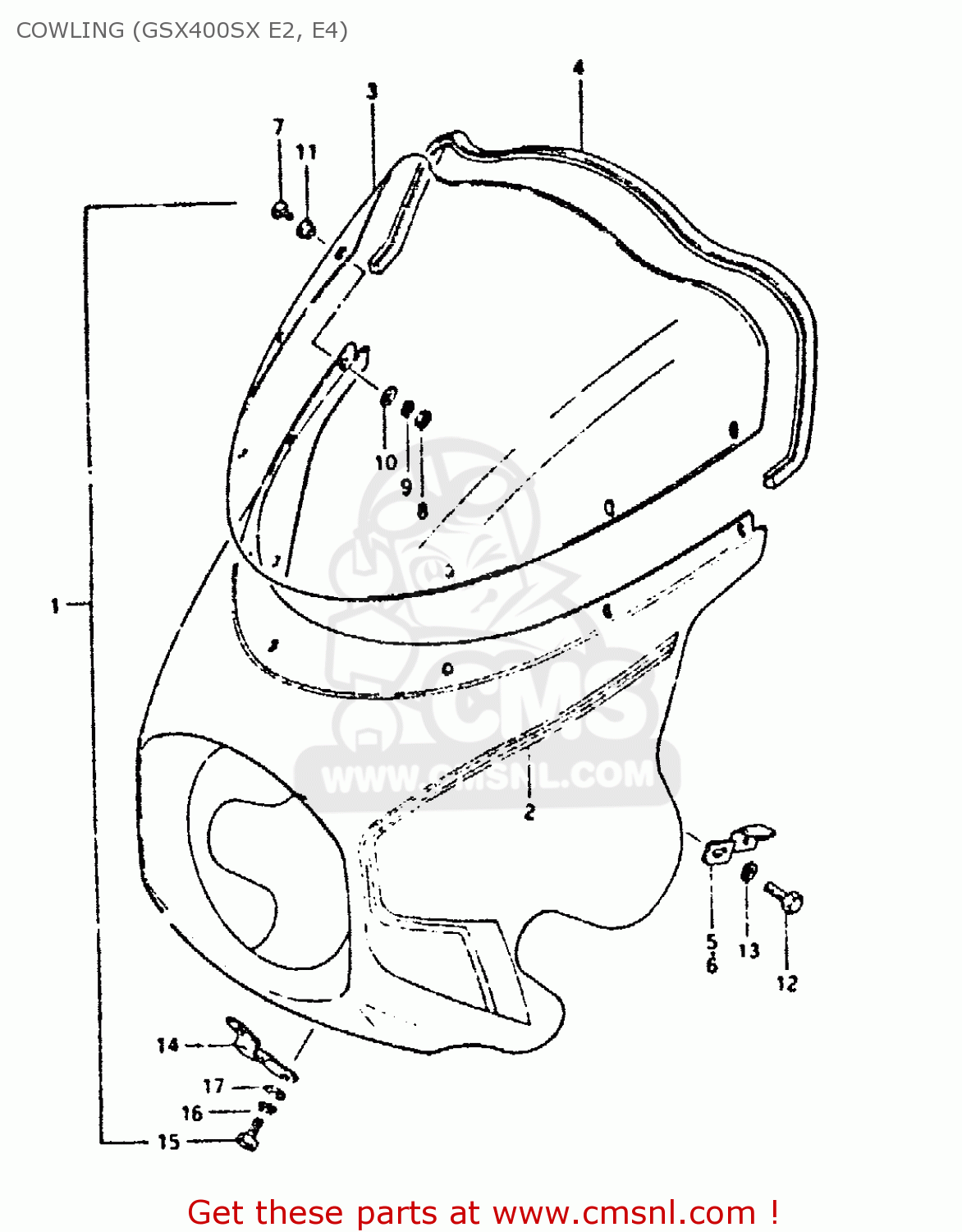 COWLING (GSX400SX E2, E4) GSX400E 1981 (X) (E02 E04 E16 E22 E24 E26)