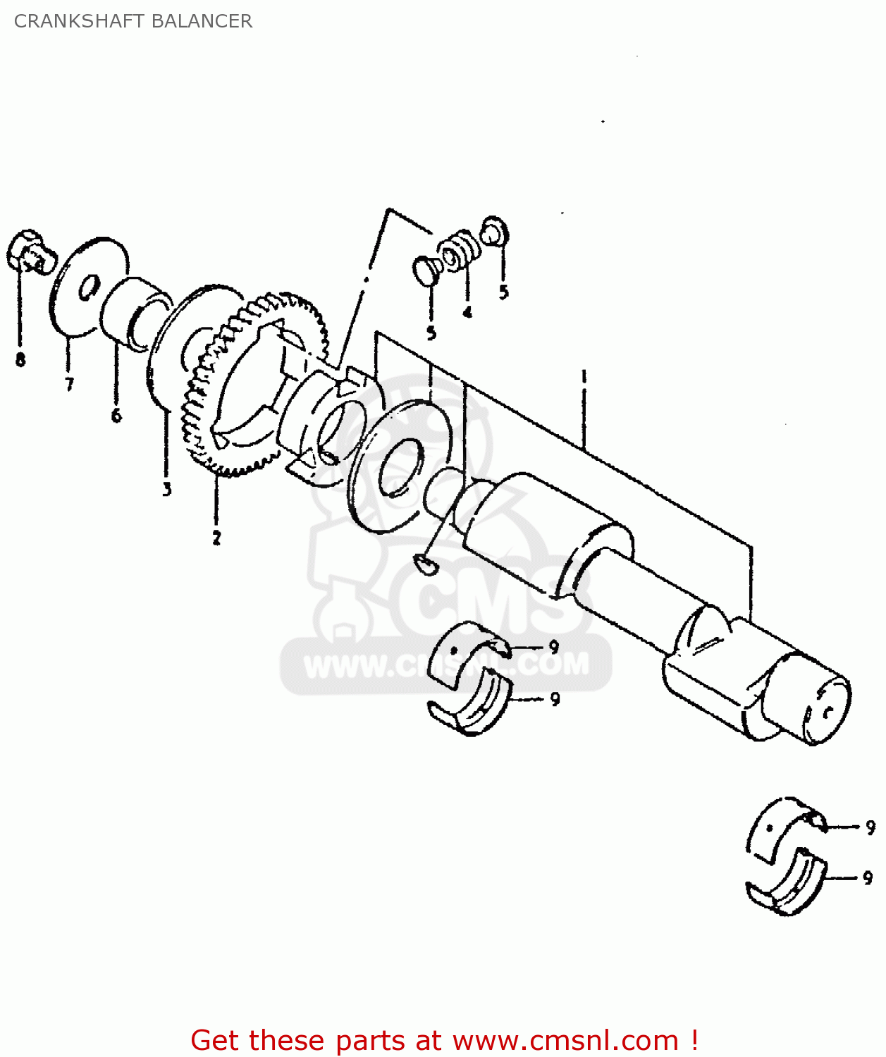 CRANKSHAFT BALANCER GSX400E 1981 (X) (E02 E04 E16 E22 E24 E26)