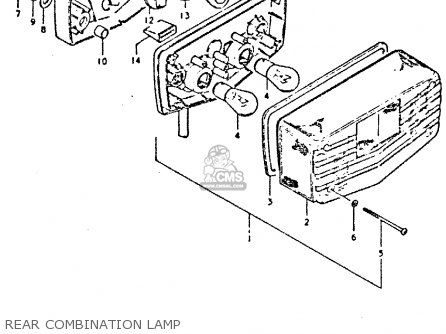 REAR COMBINATION LAMP - GSX400E 1981 (X) (E02 E04 E16 E22 E24 E26)