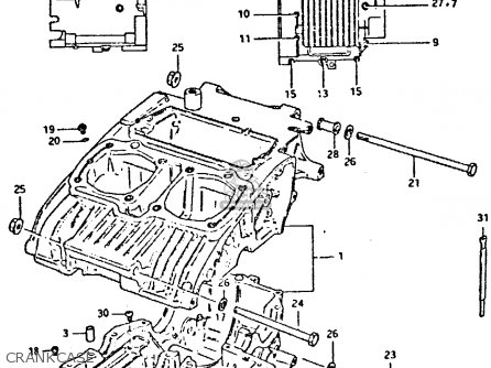 CRANKCASE - GSX400E 1981 (X) (E02 E04 E16 E22 E24 E26)