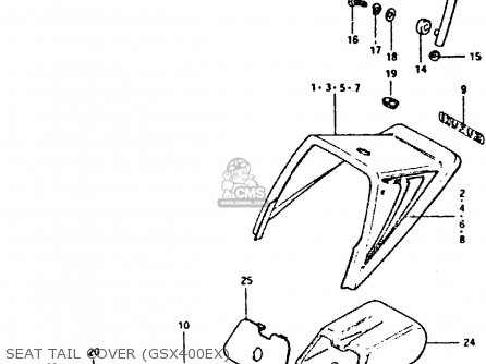 SEAT TAIL COVER (GSX400EX) - GSX400E 1981 (X) (E02 E04 E16 E22 E24 E26)