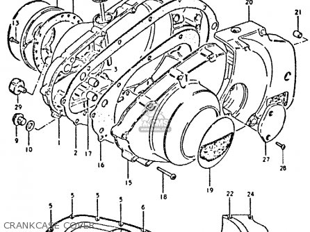 CRANKCASE COVER - GSX400E 1981 (X) (E02 E04 E16 E22 E24 E26)