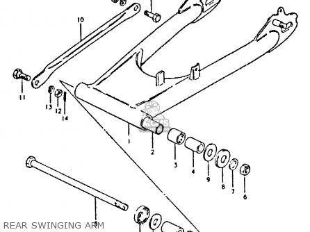 REAR SWINGING ARM - GSX400E 1981 (X) (E02 E04 E16 E22 E24 E26)