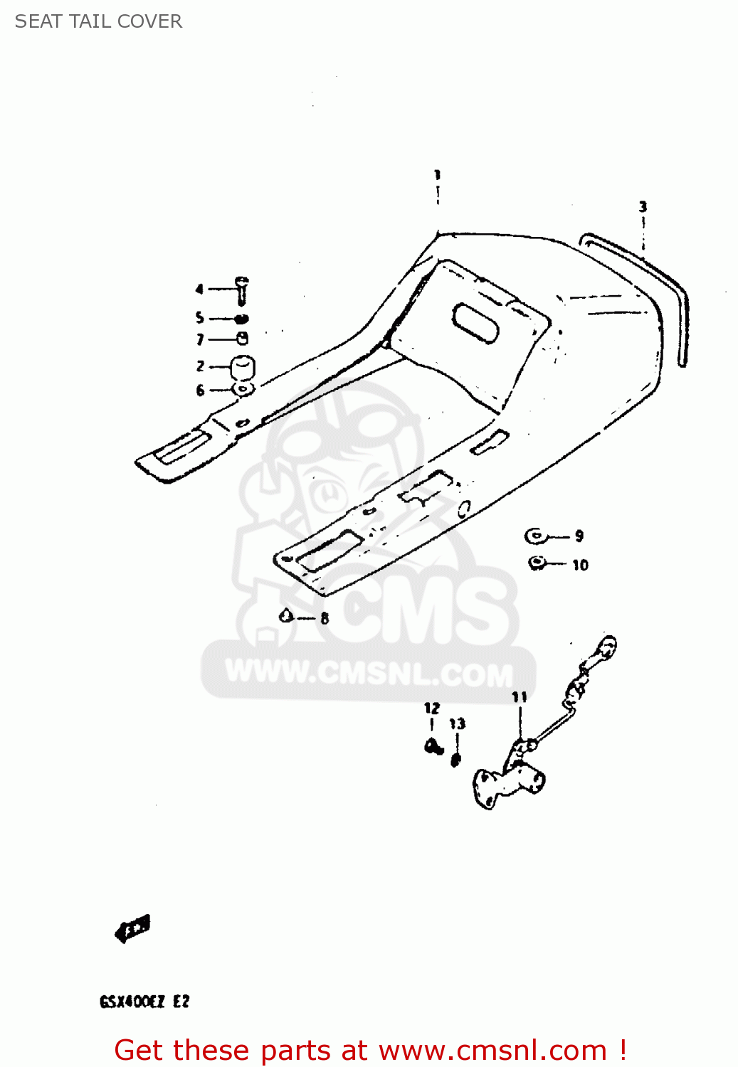 Suzuki GSX400E 1982 (Z) (E02 E04 E16 E17 E22 E24 E26) SEAT TAIL COVER ...