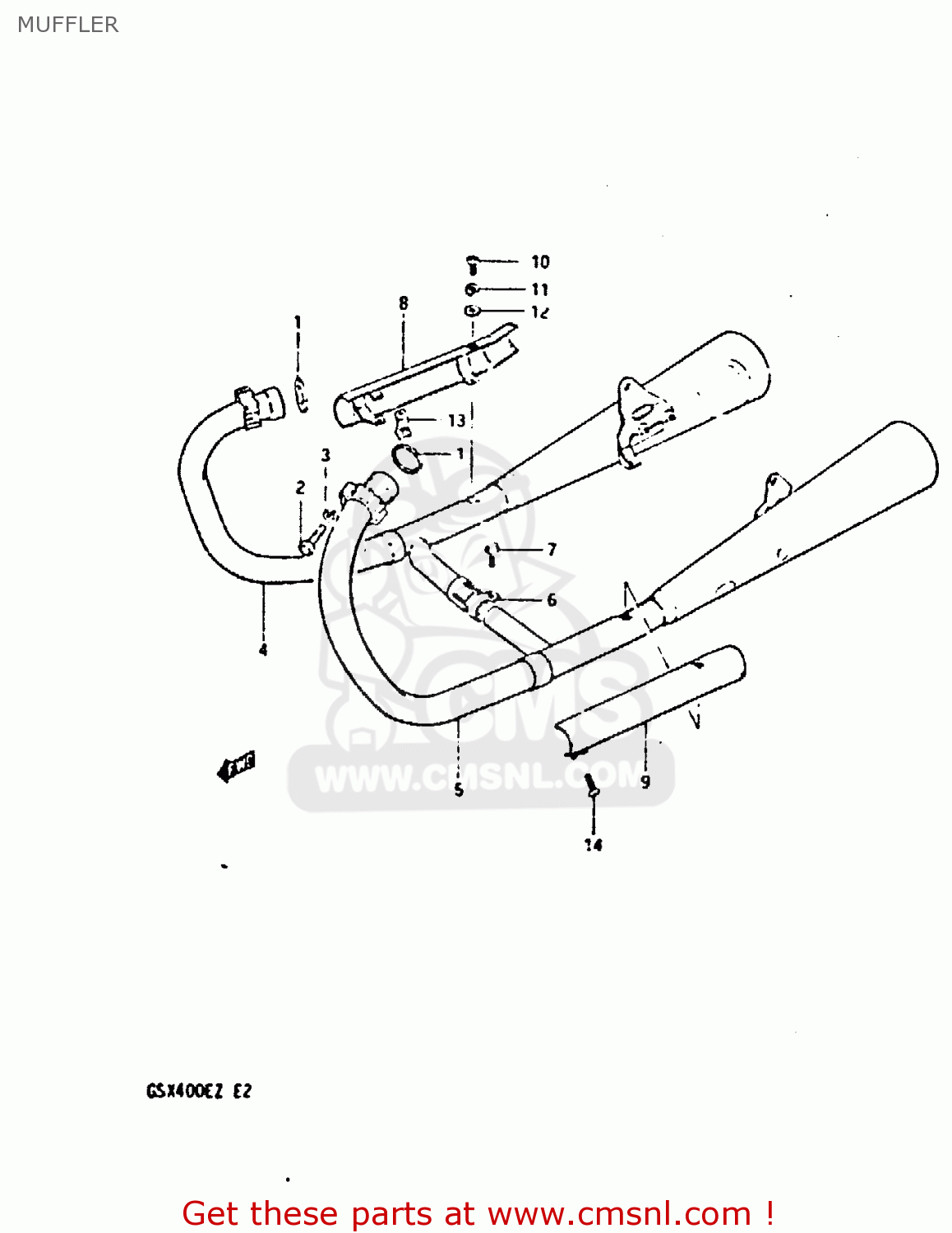 MUFFLER GSX400E 1982 (Z) (E02 E04 E16 E17 E22 E24 E26)